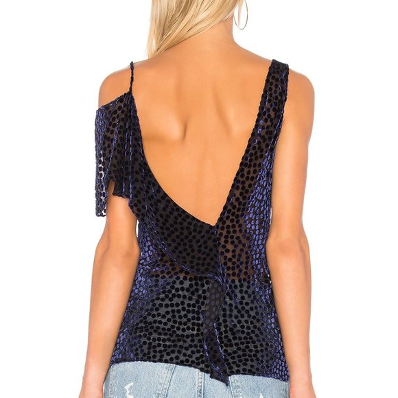 ✨HOST PICK✨ Diane von Furstenberg Velvet & Silk Ruffle Top - Picture 2 of 3